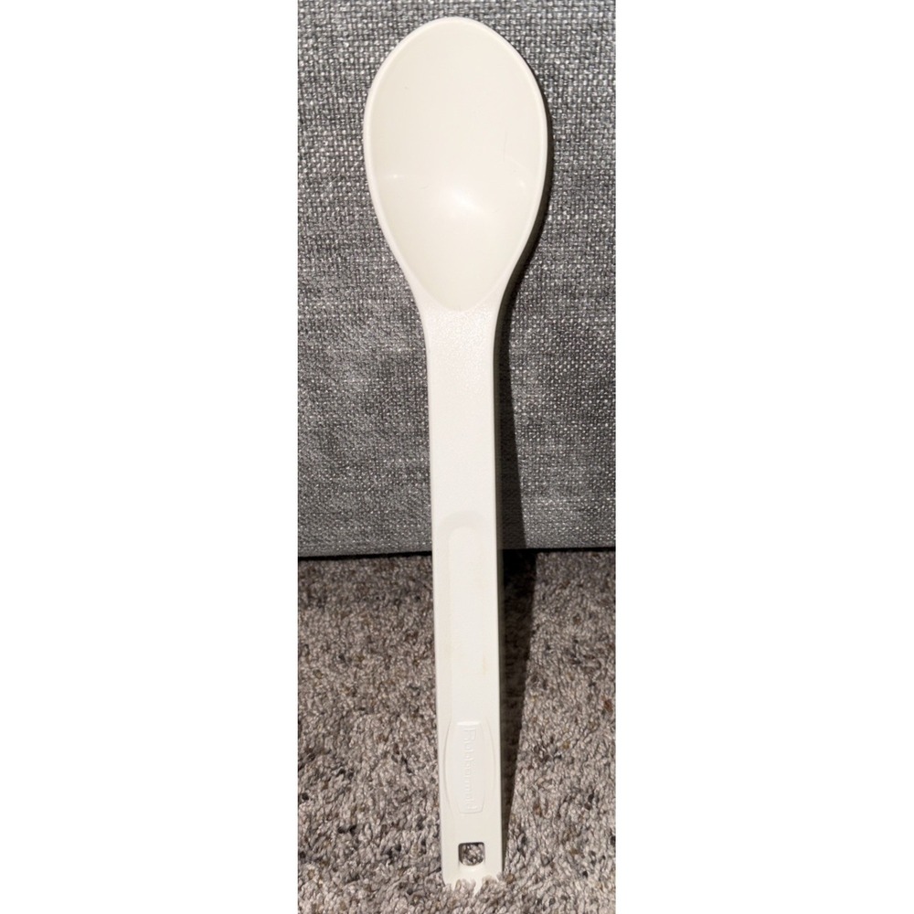 Rubbermaid Vtg Spoon Long White Nylon  Solid‎ Serving Cooking Basting 1973